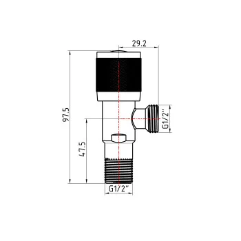 Комплект угловых кранов Thermo Alliance Standart (круг, черный) 1/2