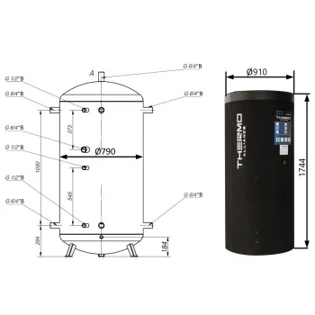 Теплоаккумулятор Thermo Alliance TA-ТАМ-00 750 с изоляцией 60 мм
