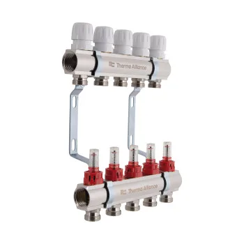 Коллектор латунный с расходомерами и евроконусами Thermo Alliance Standart 1
