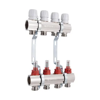 Коллектор латунный с расходомерами и евроконусами Thermo Alliance Standart 1