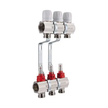 Коллектор латунный с расходомерами и евроконусами Thermo Alliance Standart 1