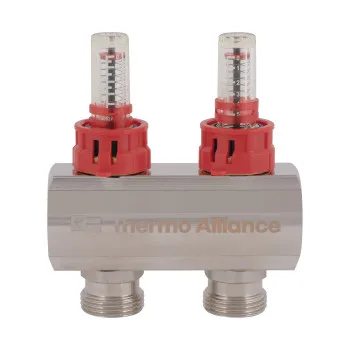 Коллектор латунный с расходомерами и евроконусами Thermo Alliance Standart 1