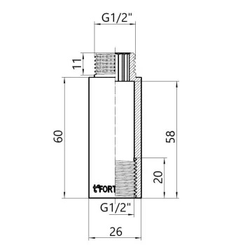 Thermo Alliance Forte Удлинитель хромированный 1/2