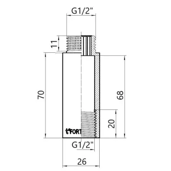 Thermo Alliance Forte Удлинитель хромированный 1/2