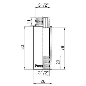 Thermo Alliance Forte Удлинитель хромированный 1/2