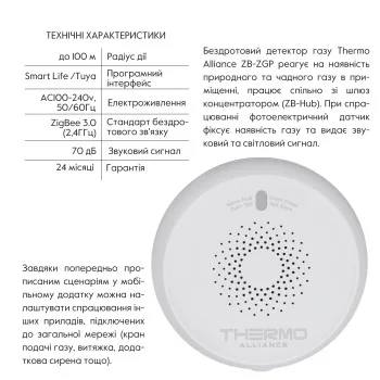 ZigBee Бездротовий датчик Газу ZB-ZGP