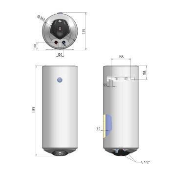 Водонагрівач електричний Thermo Alliance Spectra slim 80 л вертикальний, сухі ТЕНи 2,0 кВт, d 360 мм