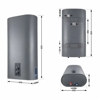 Водонагреватель электрический Thermo Alliance 50 л Grey, плоский вертикальный, мокрый ТЭН 2 кВт (0,8+1,2) DT50V20G(PD)/2G