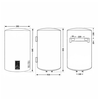 Водонагрівач електричний Thermo Alliance 50 л Black, вертикальний, сухий ТЕН 2,0 кВт D50V20J2(D)KВ