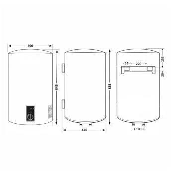 Водонагреватель электрический Thermo Alliance 50 л Black,  вертикальный, сухой ТЭН 2,0 кВт D50V20J2(D)KВ
