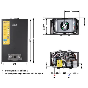 Колонка газовая дымоходная Thermo Alliance JSD20-10NQB BLACK 10 л EURO+