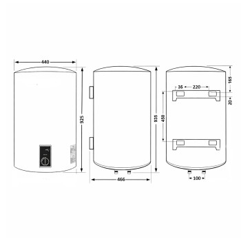 Водонагрівач електричний Thermo Alliance 100 л Black, вертикальний, сухий ТЕН 2,0 кВт D100V20J3(D)KВ