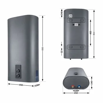 Водонагреватель электрический Thermo Alliance 50 л, Grey, плоский вертикальный, сухой ТЭН 2 кВт (0,8+1,2) DT50V20GPDD2G