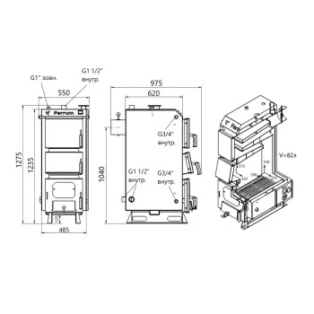 Котел твердотопливный стальной Thermo Alliance Ferrum V 5.0 FSF 20