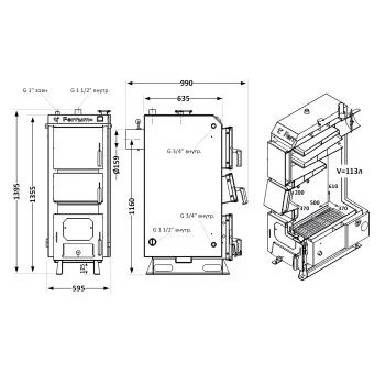Котел твердотопливный стальной Thermo Alliance Ferrum Plus V 5.0  FSF+ 30