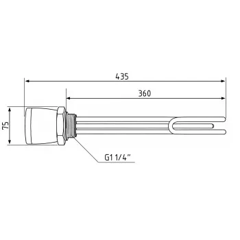 ТЕН з термостатом Galmet GE, 3 кВт, 230 В - 5/4