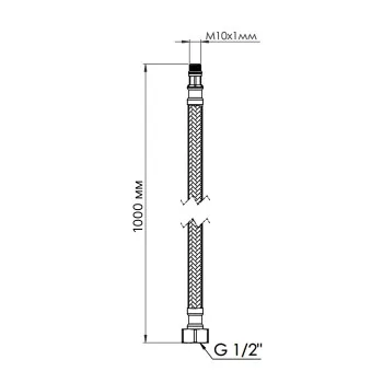 Гибкая подводка для смесителя Thermo Alliance Forte М10 100 см TAF387W100