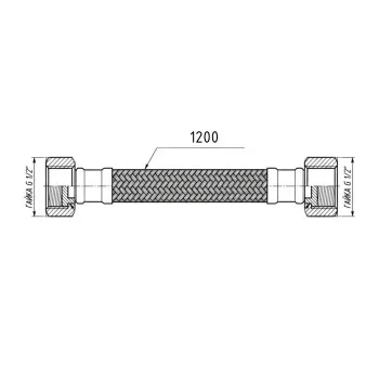Гнучка підводка для води Thermo Alliance Forte ВВ 120 см TAF385W120