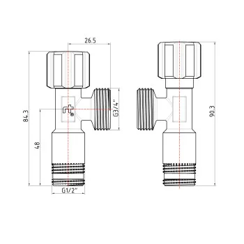 Кран кутовий Thermo Alliance Forte 1/2