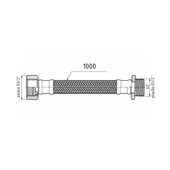 Гибкая подводка для воды Thermo Alliance Forte ВН 100 см TAF386W100