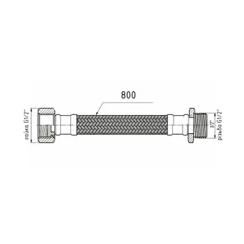 Гнучка підводка для води Thermo Alliance Forte ВЗ 80 см TAF386W80