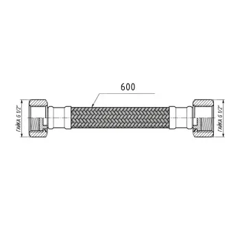 Гнучка підводка для води Thermo Alliance Forte ВВ 60 см TAF385W60